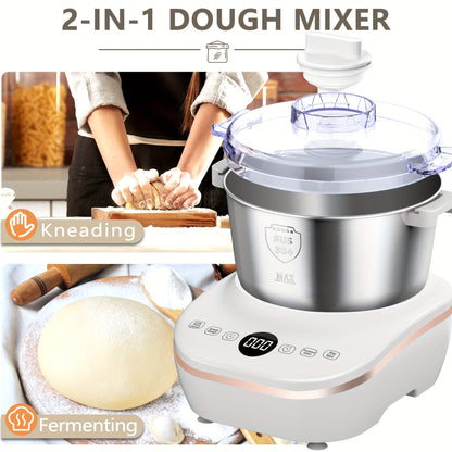 1.85Gal (7.3QT) Household Electric Dough Mixer with Built-In Ferment Proof Function, All-in-One Automatic Bread & Pizza Dough Maker, Food-Grade 304 Stainless Steel Bowl, Smart Microcomputer Timing Control