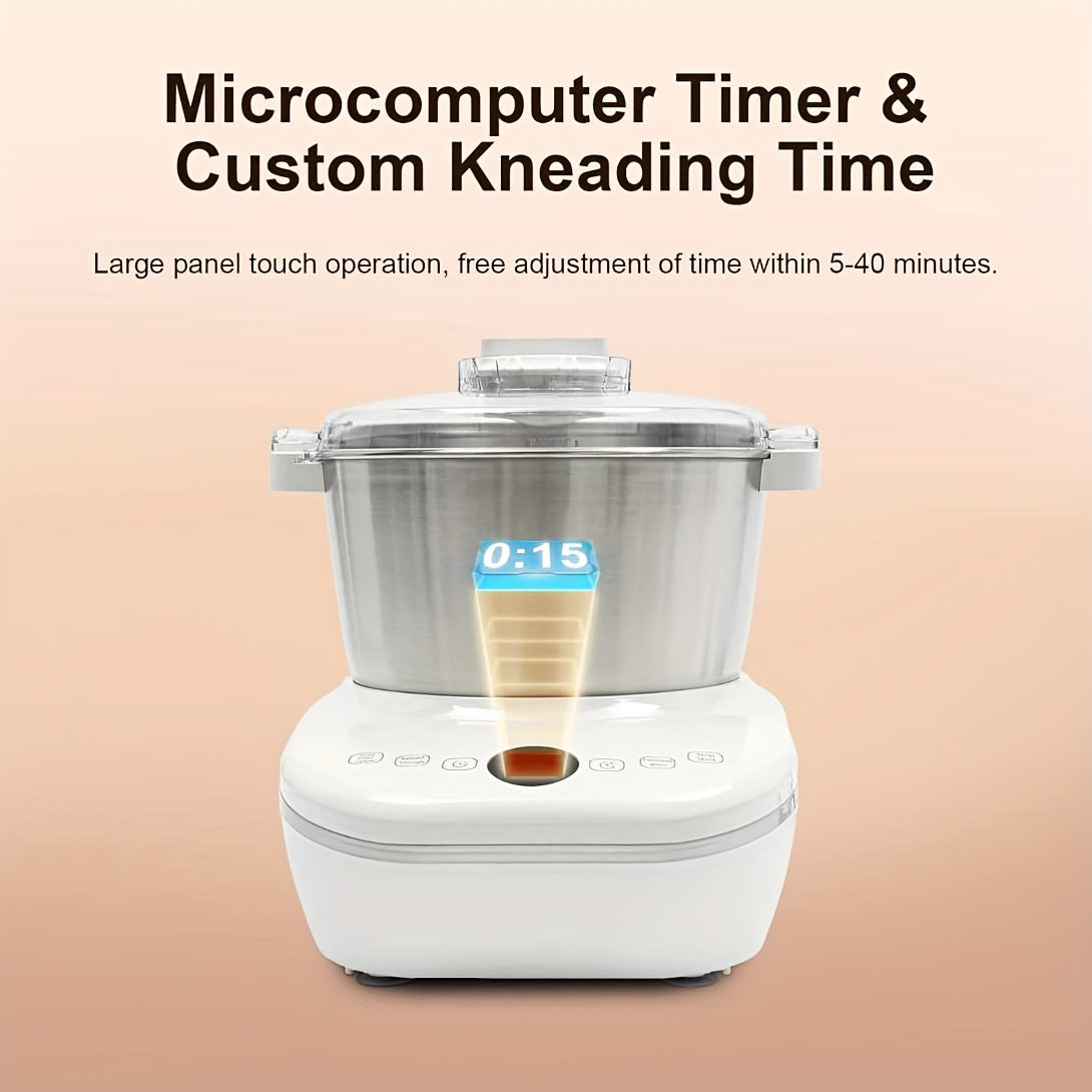 1.85Gal (7.3QT) Household Electric Dough Mixer with Built-In Ferment Proof Function, All-in-One Automatic Bread & Pizza Dough Maker, Food-Grade 304 Stainless Steel Bowl, Smart Microcomputer Timing Control