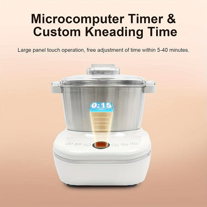 1.85Gal (7.3QT) Household Electric Dough Mixer with Built-In Ferment Proof Function, All-in-One Automatic Bread & Pizza Dough Maker, Food-Grade 304 Stainless Steel Bowl, Smart Microcomputer Timing Control