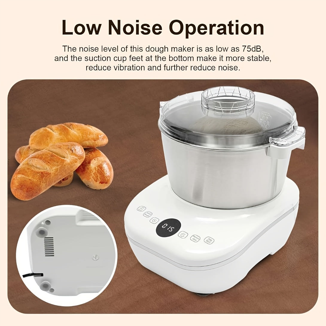 1.85Gal (7.3QT) Household Electric Dough Mixer with Built-In Ferment Proof Function, All-in-One Automatic Bread & Pizza Dough Maker, Food-Grade 304 Stainless Steel Bowl, Smart Microcomputer Timing Control