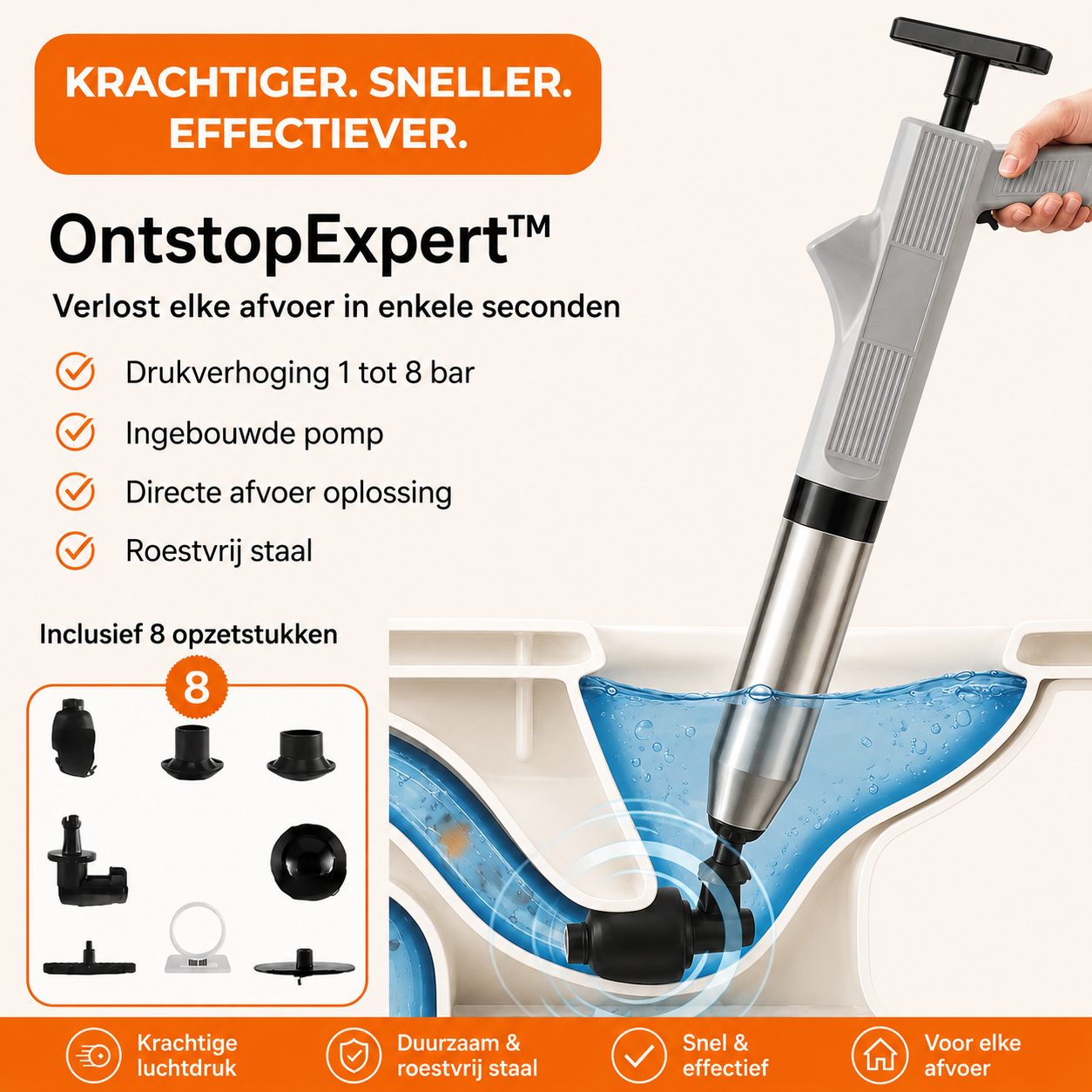 OntstopExpert™ | Verwijdert hardnekkige verstoppingen binnen enkele seconden