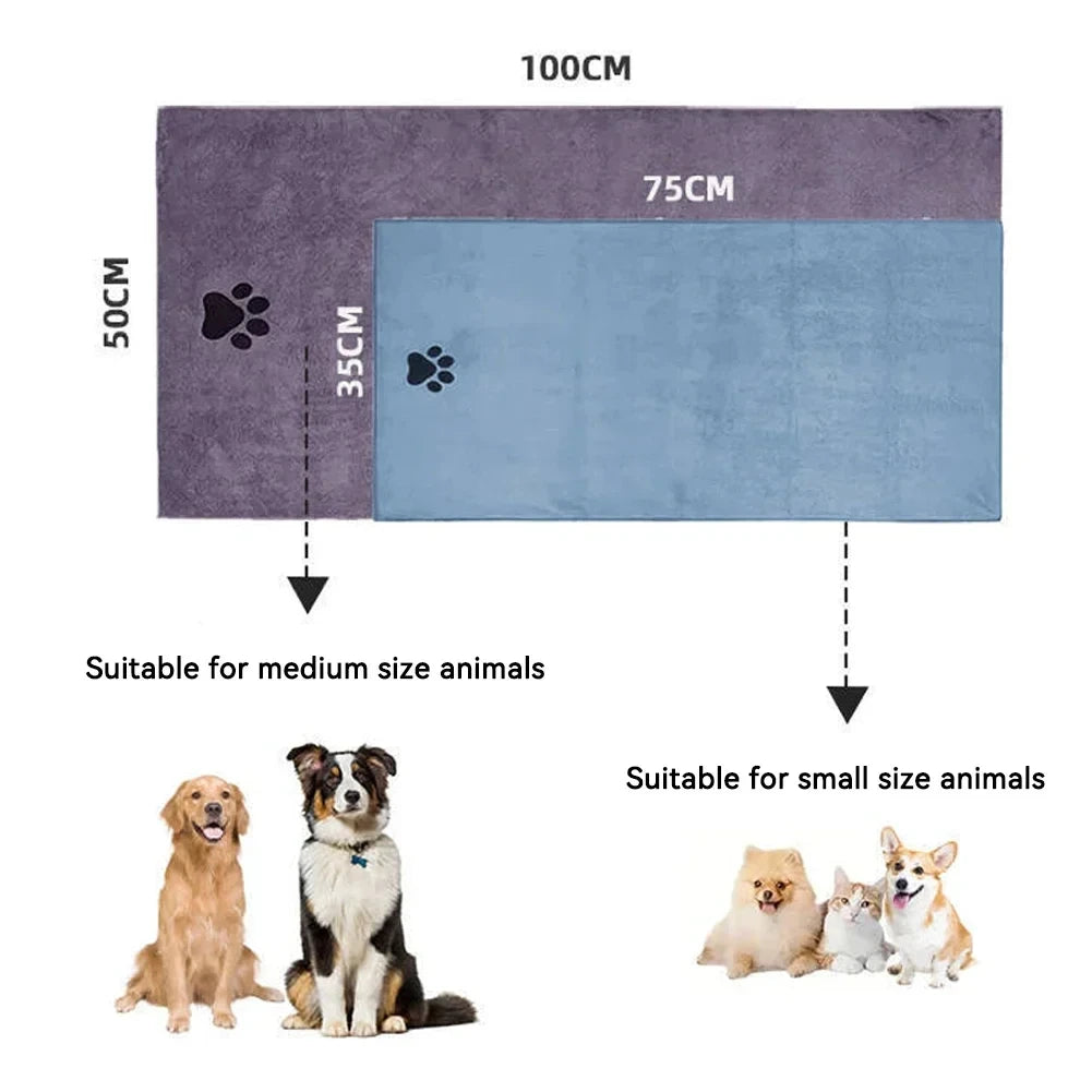 3 Maatopties Microvezel Huisdierbadhanddoek Geborduurd Superzacht Absorberend Katten- en Hondenverzorgingsartikelen