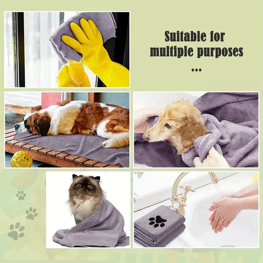 3 Maatopties Microvezel Huisdierbadhanddoek Geborduurd Superzacht Absorberend Katten- en Hondenverzorgingsartikelen