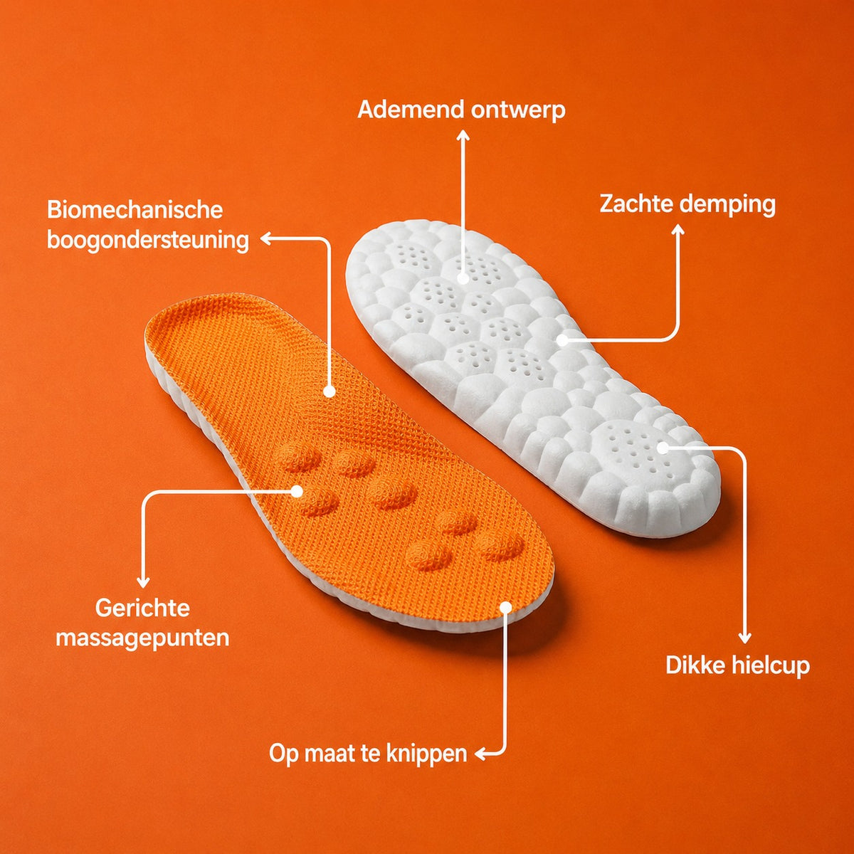 Cushly Massage Inlegzolen - Voetondersteuning voor Elke Stap